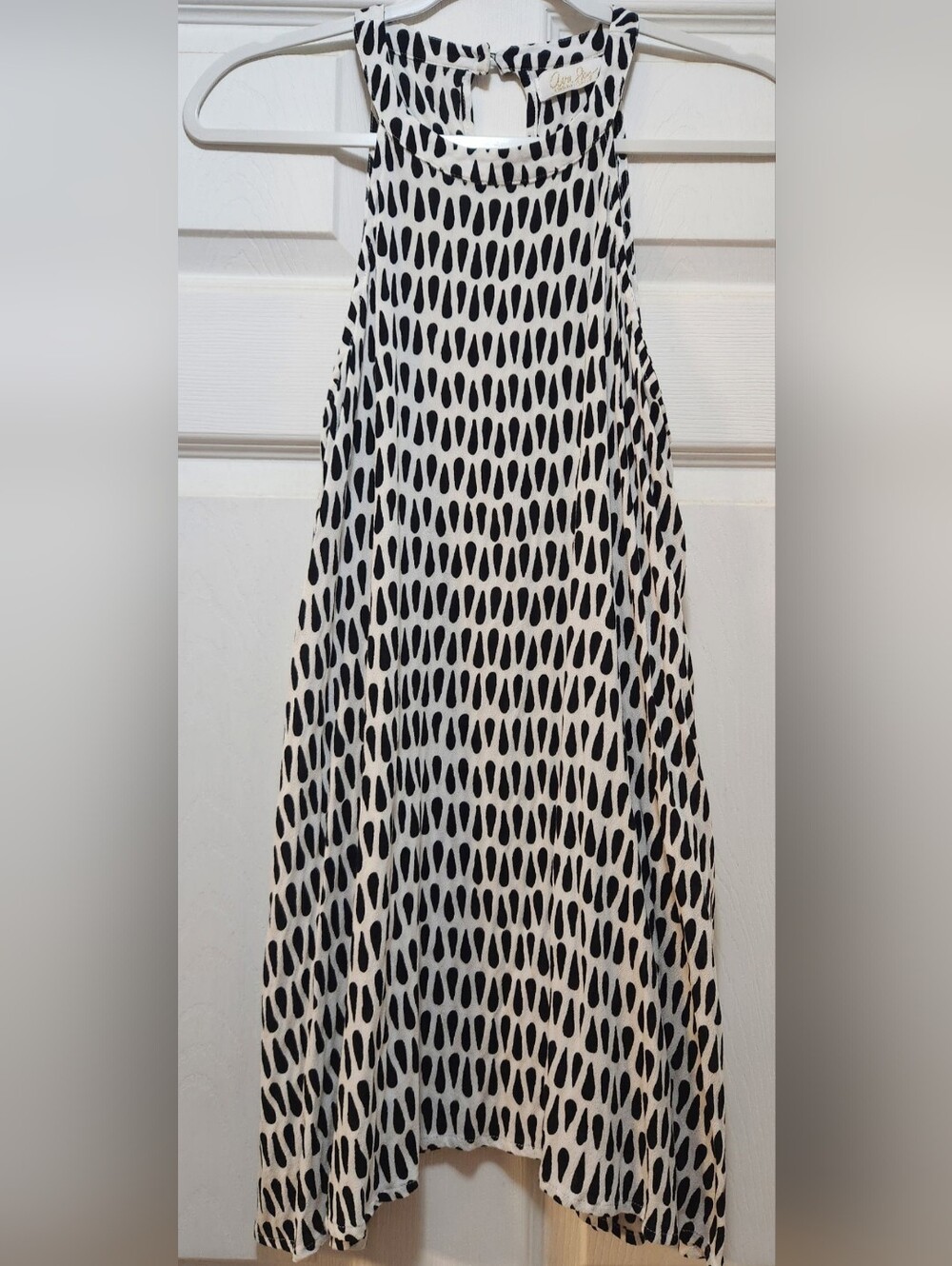 Black & White Halter-Type AVA Sky/Fighting Eel Dress
